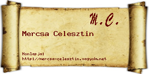 Mercsa Celesztin névjegykártya